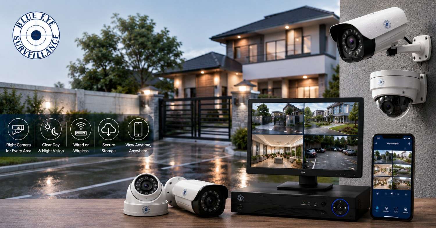CCTV camera installed for property security and surveillance.